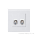 2Gang TV Satellite Socket Outlets 45degrees power outlet